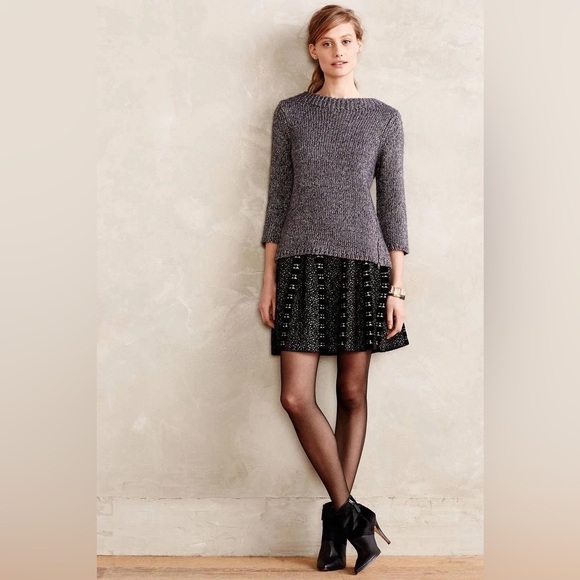 Anthropologie | Moth Jacquard Knit Flare Skater Skirt S - Picture 2 of 9